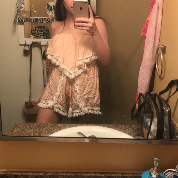 American Threads NWT Peach fringe romper - Picture 2 of 4